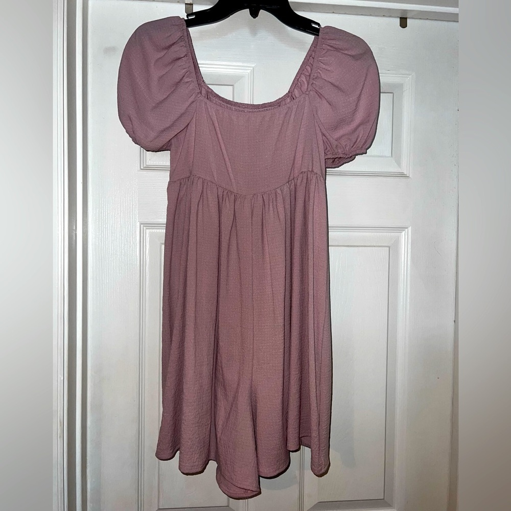 Shein Charming Pink Puff Sleeve Romper